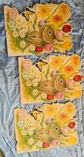 Coelhinho de primavera/páscoa 3 vintage de papel cortado por tulipas, narcisos comprar usado  Enviando para Brazil