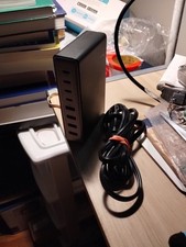 Bloque Cargador USB C 200W, Estación de Carga GaN IV 8 Puertos, Carga Rápida QC4.0... segunda mano  Embacar hacia Mexico