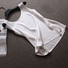 Blusa feminina 100% seda pura regata sem mangas colete de malha solteiro macia curta nova comprar usado  Enviando para Brazil