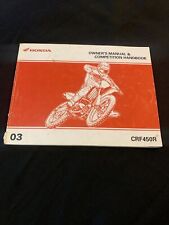 2003 Honda CRF450R Manual do Proprietário Competição Manual do Proprietário OEM comprar usado  Enviando para Brazil