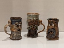 Caneca 3 pedras rosto feio vintage estúdio americano cerâmica marca arte popular , usado comprar usado  Enviando para Brazil