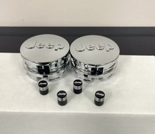 Tampas e tampas de válvula de centro de roda cromada Jeep 64 mm compatível com Wrangler Cherokee 8 peças, usado comprar usado  Enviando para Brazil