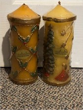 Velas de pilar de Natal luminária NOS World Bazaars Holly & Angel, usado comprar usado  Enviando para Brazil