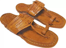 Hombres Kolhapuri Cuero Suave Jesús Sandalia Plana Jutti KM68 Moda EE. UU. Talla 7-11 segunda mano  Embacar hacia Mexico
