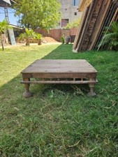 Mesa Bajot de Madeira Artesanal – Banqueta Bajot Tradicional Indiana, Decoração Decorativa comprar usado  Enviando para Brazil