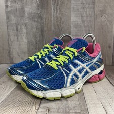 Tênis de corrida feminino Asics Gel-Flux azul rosa verde tamanho 7 T3D9N, usado comprar usado  Enviando para Brazil