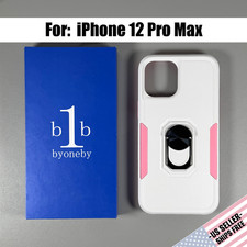 Capa projetada para iPhone 12 PRO MAX: branca e rosa | camada dupla | suporte anel magnético comprar usado  Enviando para Brazil