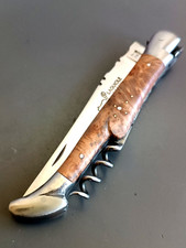 Usado, COUTEAU LAGUIOLE MAKI, THIERS, mouche forgée, manche RONCE DE THUYA, guilloché comprar usado  Enviando para Brazil