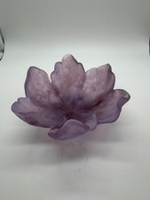 Tigela de flores de tulipa vidro cristal roxo Pate De Verre Daum France comprar usado  Enviando para Brazil