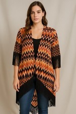 Blusa quimono feminina Love Tease multicolorida preta com franja tamanho médio comprar usado  Enviando para Brazil