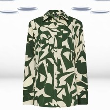 Camisa feminina Ex manga longa tamanho alto estampa abstrata verde oliva comprar usado  Enviando para Brazil