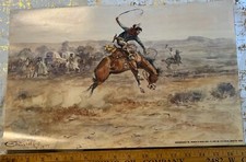 Cartaz Charles Russell Cowboy On A Bucking Horse Anneuser-Busch Beer foto vintage, usado comprar usado Cartaz Charles Russell Cowboy On A Bucking Horse Anneuser-Busch Beer foto vintage, usado comprar usado  Enviando para Brazil