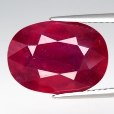 💎 Grande! 10,94 ct 15x11 mm rubi vermelho arroxeado oval - vidro aquecido enchimento gema da África comprar usado  Enviando para Brazil