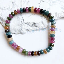 Pulseira elástica natural colorida turmalina Rondelle Gems Beads 7,5"" 4x6/5x8mm comprar usado  Enviando para Brazil