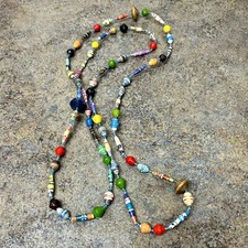 Colar de contas de papel reciclado feito à mão feito no Quênia étnico boho 33", usado comprar usado  Enviando para Brazil