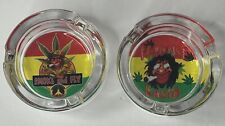 Lote de 2 bandejas de cinzas Stoner Smoke and Fly Paradise Rasta vidro lembrança de viagem comprar usado  Enviando para Brazil