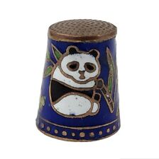Panda com dedal de bambu cloisonne vintage azul branco verde comprar usado  Enviando para Brazil