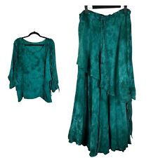 Blusa Maxi Falda Grande Laise Adzer Años 90 Vintage Verde Flecos Hada segunda mano  Embacar hacia Argentina