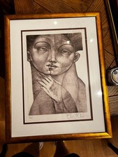 Signed etching woman for sale  Bronx