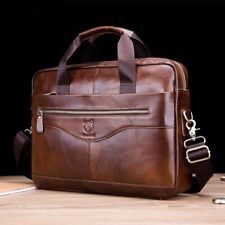 Maleta masculina de couro genuíno bolsa de mão para laptop bolsa carteiro de ombro empresarial comprar usado  Enviando para Brazil