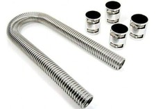 Kit de mangueira de radiador de aço inoxidável cromado 48" com tampas de extremidade polidas RETORNAR comprar usado  Enviando para Brazil