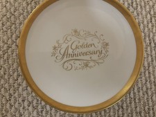 Antigo prato de bolo com pedestal Schumann Arzberg 7,5% 0º aniversário dourado comprar usado  Enviando para Brazil