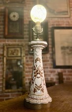 Abajur antigo Art Nouveau pintado à mão com acento de bronze iluminação vintage., usado comprar usado  Enviando para Brazil