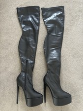 Black faux leather for sale  WARRINGTON