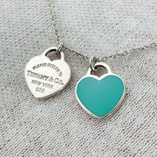 Colar de coração turquesa logotipo prata esterlina Tiffany & Co. Return to Tiffany, usado comprar usado  Enviando para Brazil