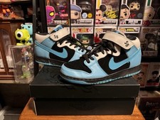Nike 2008 SB Dunk Mid Pro preto azul combustível aquático tamanho 9.5 314383-041  comprar usado  Enviando para Brazil