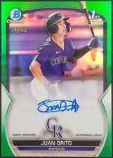2023 Bowman Chrome Juan Brito /99 Green Refractor Prospect 1º Bowman AUTO! comprar usado  Enviando para Brazil