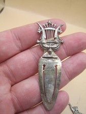 Marcador de página vintage em forma de harpa coruja velha sábia - escudo-marcado 925 comprar usado  Enviando para Brazil