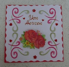 Grußkarte rosen fadengrafik gebraucht kaufen  Lingen (Ems)