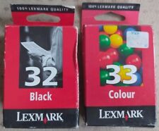 LEXMARK 32 Czarny + Lexmark 33 Kolorowy. Oryginalne wkłady do drukarek 32 + 33 Lexmark na sprzedaż  PL