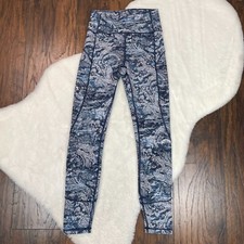 Leggings Lululemon em movimento 4 azul cinza paisley 7/8 treino academia atlética comprar usado  Enviando para Brazil