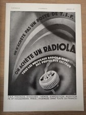Publicité 1930 radiola d'occasion  Bordeaux-
