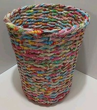 Papel/revista asiática reciclada tecido à mão cesta de lixo lata de lixo exclusiva rara comprar usado  Enviando para Brazil