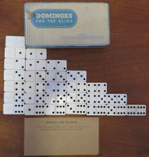 Lote Vintage 2 RNIB Braille Domino Set Jogo com Braille Instruções Completas comprar usado  Enviando para Brazil