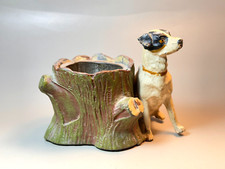 Suporte de caneta vintage metal Heyde Alemanha grande Jack Russel Terrier por um toco de árvore comprar usado  Enviando para Brazil