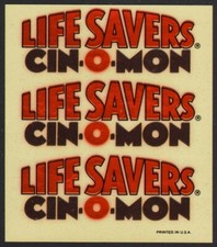Adesivo vintage LIFE SAVERS Cin O Mon para exibição de bancada não usado excelente++ comprar usado  Enviando para Brazil