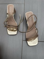 Ladies gold sandals for sale  SOLIHULL