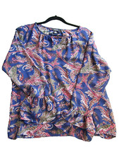 Blusa feminina Alyx XL azul marinho cor malte gaze transparente gola redonda buraco na fechadura comprar usado  Enviando para Brazil