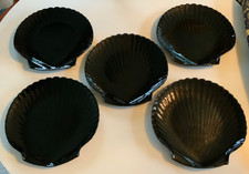 Conjunto de 5 placas de concha do mar vintage Arcoroc France Coquillage vidro temperado preto comprar usado Conjunto de 5 placas de concha do mar vintage Arcoroc France Coquillage vidro temperado preto comprar usado  Enviando para Brazil