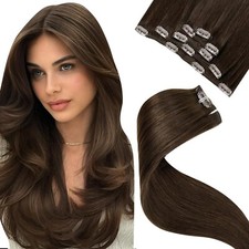 Clipe de extensões de cabelo humano real LaaVoo em pontas retas Remy 80g 5 peças 16 polegadas #4 comprar usado Clipe de extensões de cabelo humano real LaaVoo em pontas retas Remy 80g 5 peças 16 polegadas #4 comprar usado  Enviando para Brazil