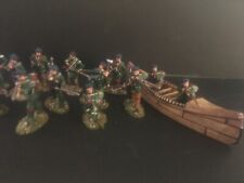 14 - 1/32 pintado 54mm - Tropas francesas e indianas de guerra Rodgers Rangers com canoa!, usado comprar usado  Enviando para Brazil