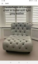 Grey leather chesterfield for sale  CRANBROOK