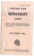 Wolseley price list for sale  BATLEY