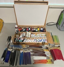 LOTE 140 pincéis/pintura/caixa de artistas vintage Grumbacher Simmons windsor + comprar usado  Enviando para Brazil