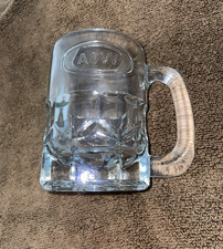 Caneca de cerveja vintage A&W raiz logotipo levantado em relevo VIDRO TRANSPARENTE 4,5" de altura comprar usado  Enviando para Brazil