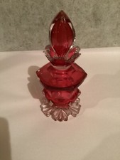1800-1850’s Biedermeier garrafa boêmia tcheca com tampo: vermelha e transparente 6”, usado comprar usado  Enviando para Brazil